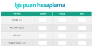 LGS Puanı Hesaplama